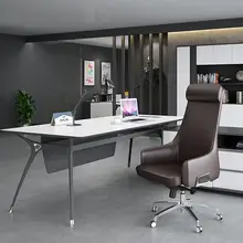 Простой современный кожаное кресло начальника больших размеров из яловой кожи; стул для классной комнаты твердой древесины офисное кресло домашний Лифт компьютерный стул