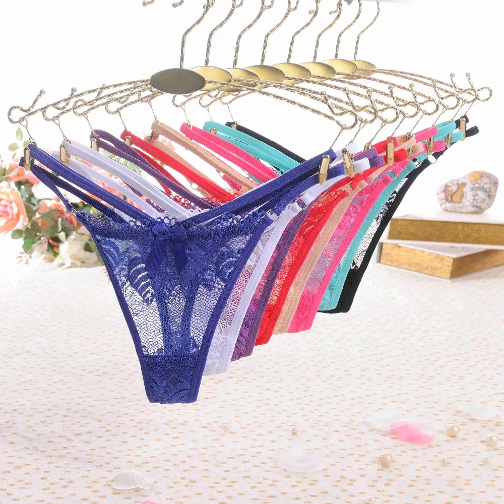 Sexy Underwear Panties string T-back Women Pink Cute Thong and G String Women Lingerie Panty lace Underpants Sex Wear Briefs 29