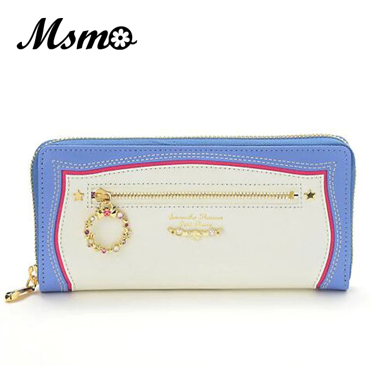 

2017 Hot Sale Sailor Moon Women Long zipper Purse With ornaments Wallet Clutch Bag Card Holder 3 colors