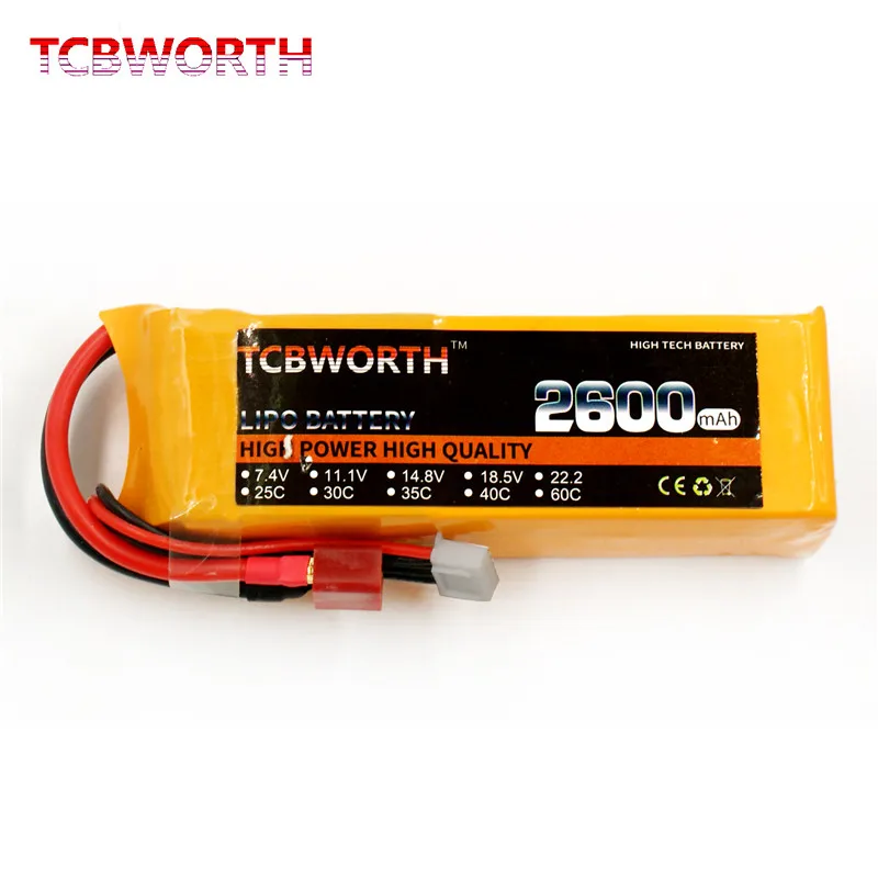 

2S RC LiPo Battery 7.4V 2600mAh 35C 25C 3s Li-Po Battery for RC Airplane Drone Tank Rechargeable battery AKKU Free Shipping