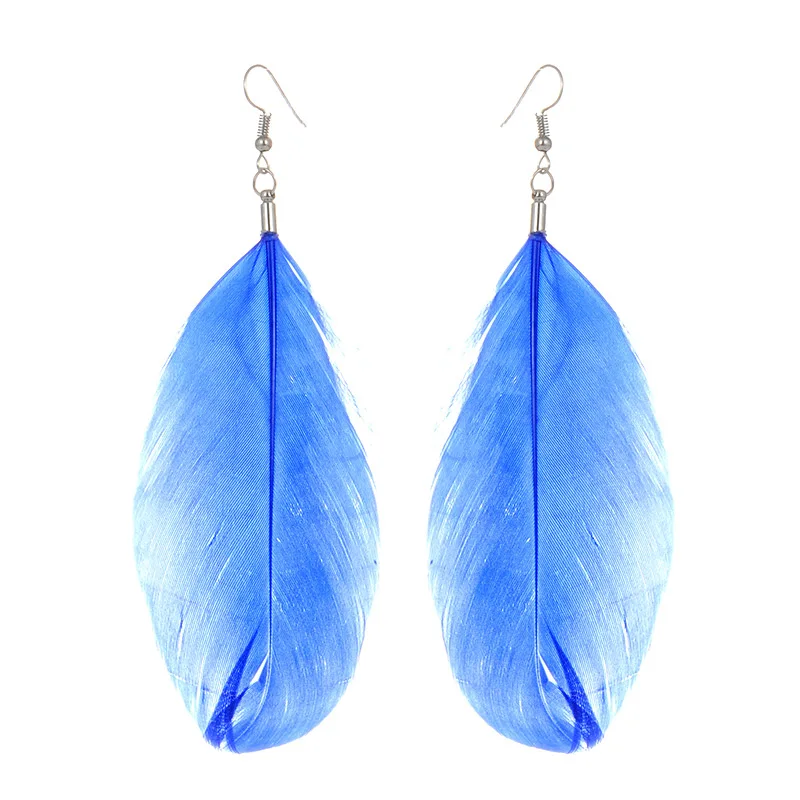 Женские серьги с кисточками ZHINI модные длинные в форме капли|feather earrings|long earringswomen
