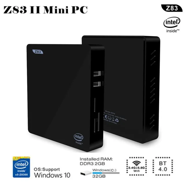 Special Offers Original Z83II Mini PC TV Box Intel Atom x5-Z8350 Quad Core 2.4G/5.8G WiFi 2GB RAM 32GB ROM Windows 10 Media Player Set Top Box