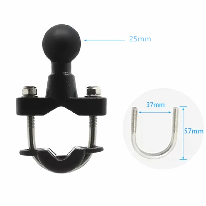 

Motorcycle Handlebar Rail Rods U-Bolt Clamp Mounting Base with 1 inch Ball for Gopro GPS work for Ram Mounts