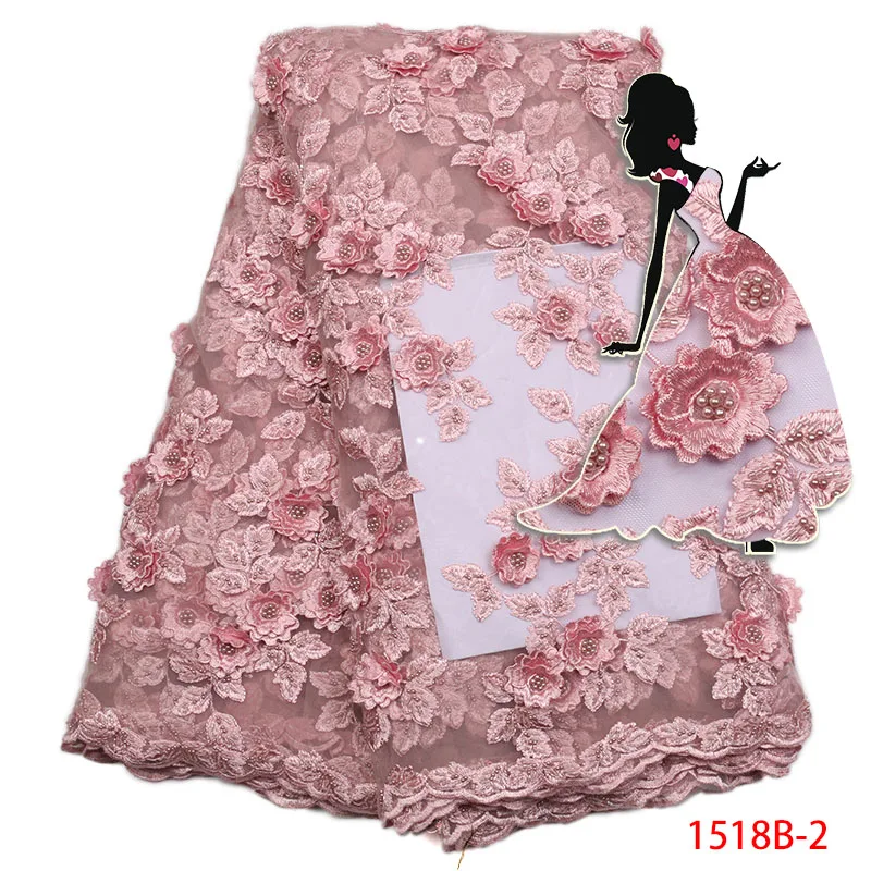 

2017 New Design 3D Good Quality nigeria lace fabric new 2017 African Lace Nice Tulle Net Lace Fabric For Women AMY1518B-1
