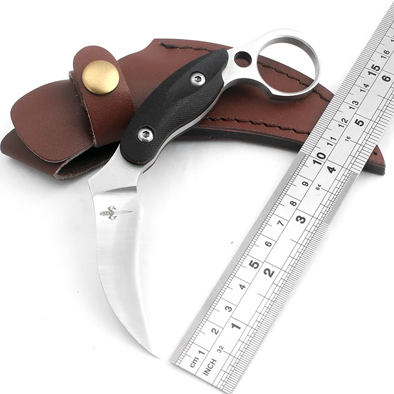 

Latest Karambit hunting knives G10 handle 7CR17MOV Sharp tactical Camping Rescue Survival knife outdoor EDC tools best gift