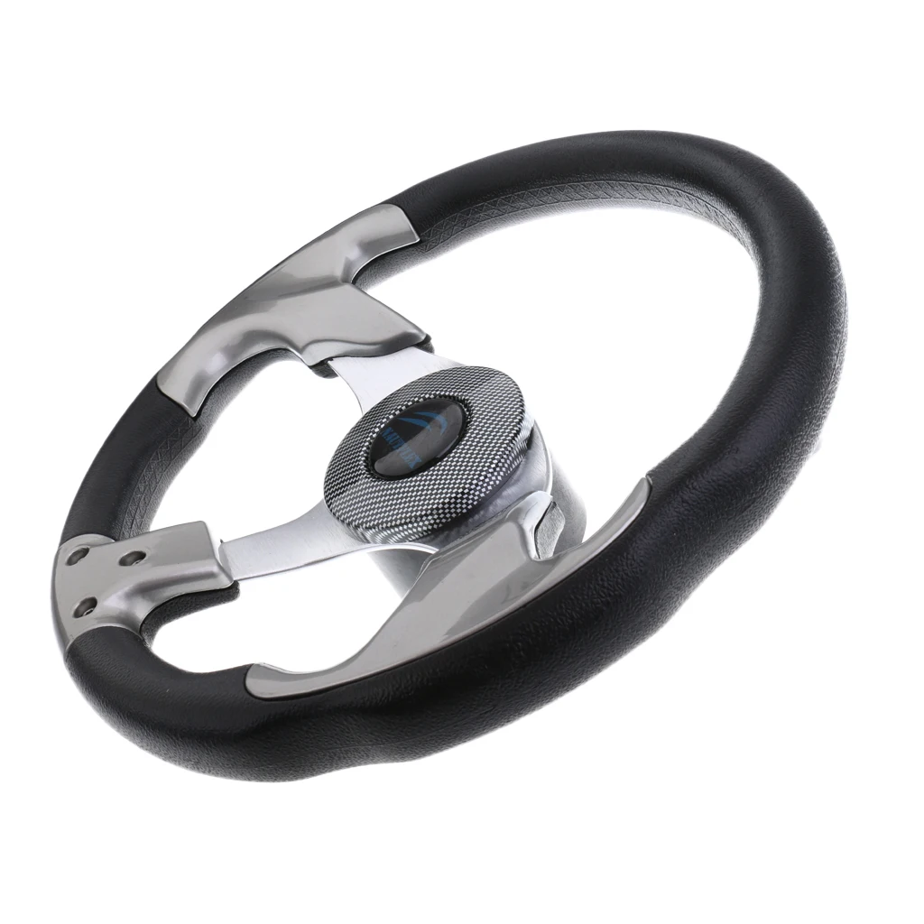 New 315mm Aluminum Alloy Marine Boat Pontoon Steering Wheel 3 Spoke 3/4' Shaft for Canoe Kayak Boat Accessories