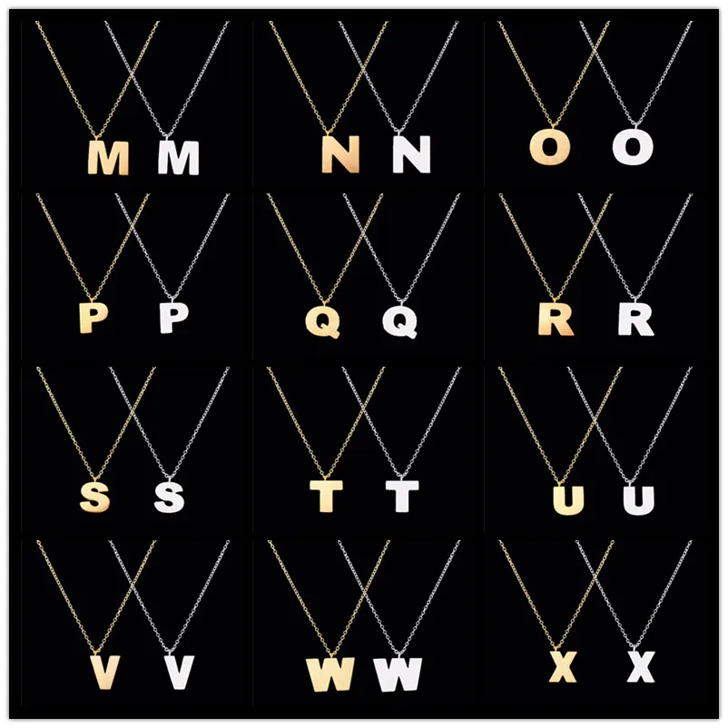 10pcs/lot &quotA B C D E F G H I J K L M N O P Q R S T U V W X Y Z&quot Uppercase Letter Choker Necklace For Women Party Gift Jewelry |