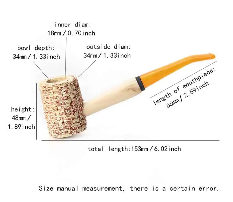 RU 1 шт. Макартур стиль большой размер Кукуруза Cob табачная труба с yelle акриловый мундштук деревянный ствол курительная трубка ae0006