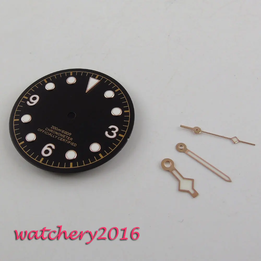 

30.4mm black sterile Dial Watch Dial for 2824 2836 Movement Watch (dial + hands)