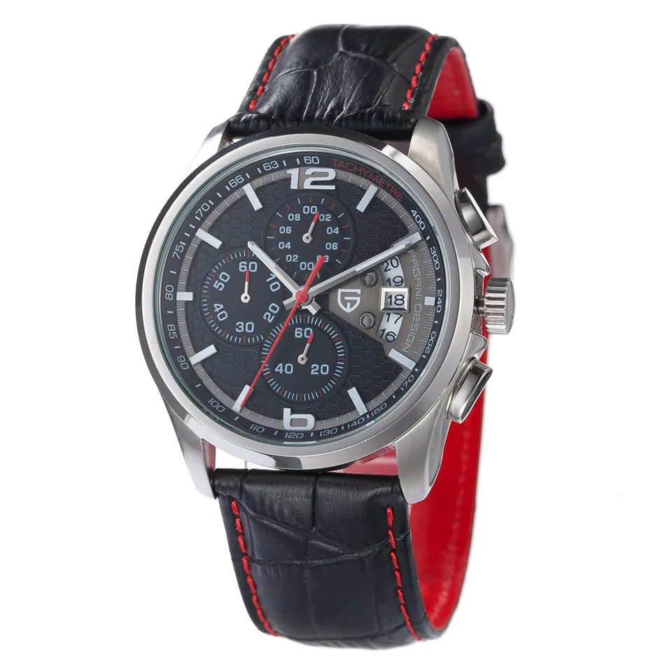 Оригинальные мужские часы PAGANI Дизайн класса люкс Топ бренд спортивные кварцевые часы водонепроницаемые кожа синхронизации военные модные кварцевые часы