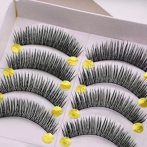 

Designed 10 Pairs Handmade Long Thick Cross False Eyelashes Makeup Eye Lashes Extension