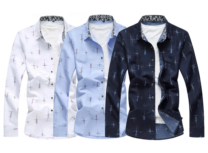 2019 Осенняя Новая мужская рубашка с принтом модная повседневная рубашка большого размера с длинными рукавами и цветочным принтом 4XL 5XL 6XL 7XL