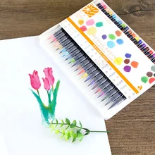 20 цветов/набор Расширенная цветная мягкая кисть для рисования ручная роспись Акварельная ручка мягкая кисть