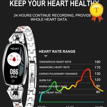 

Luxury woman girl stainless steel smart wristband Sport Fitness tracker bracelet Heart Rate Monitor smart band for ios android