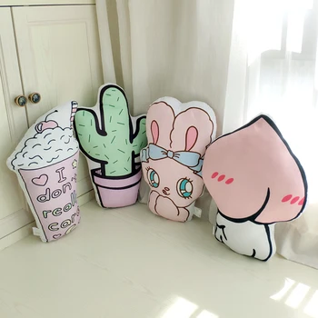 

cute plush toy rabbit Alpaca duck peach cactus light bulb ice cream unicorn stuffed cushion sofa pillow birthday Christmas gift
