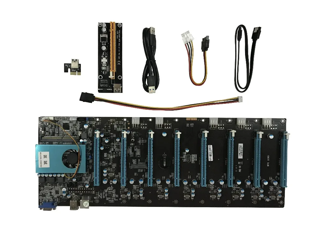 BTC IC6S добыча материнская плата 8 Графика карты слота PCI Express 8 16x Слоты DDR4 VGA USB2.0 SATA3.0 1000 Мбит/с LAN платы