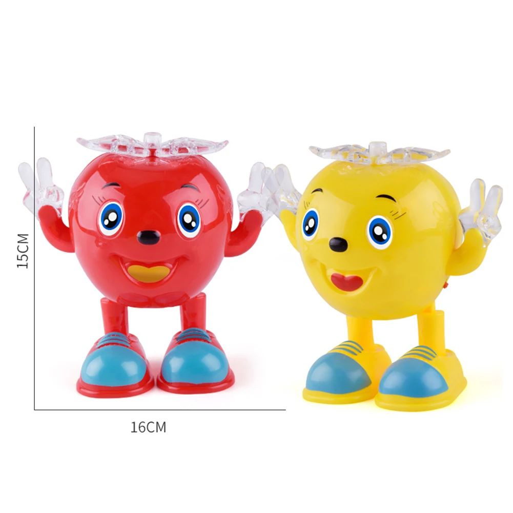 Cute Electric Toy Dancing Lightining Apple Robot with LED Flashing Music Kids Interactive Toys for children brinquedos juguetes