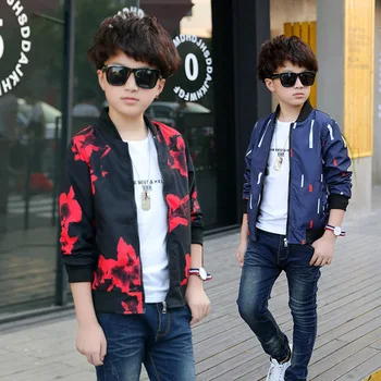 

Boy's coats spring and autumn jacket big child flower jacket fashionable Chinese style jacket 5-14 years old