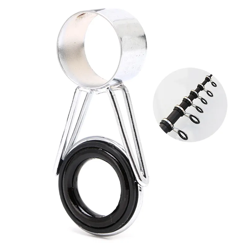 

7Pcs Telescopic Fishing Rod Guides connected line Top Ring Set Raft Fishing Repair Accessories