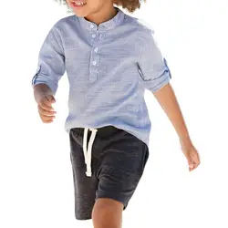 Комплект одежды для мальчиков, летняя повседневная хлопковая коллекция 2018 года, новые комплекты для мальчиков, рубашка + штаны, комплект из