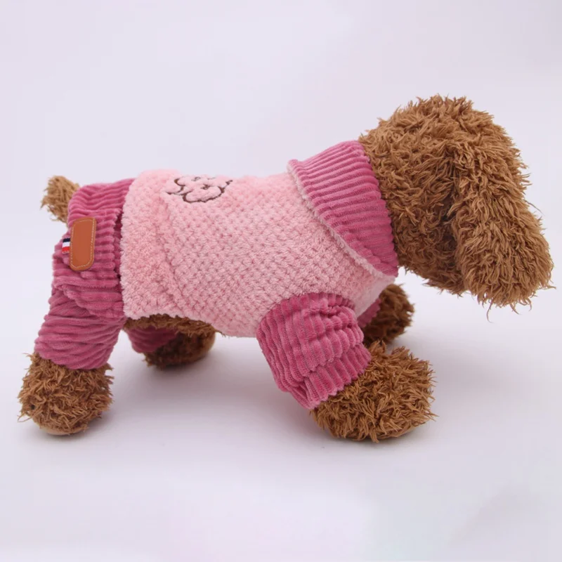 Вельветовая ткань, мягкие пальто для собак, четыре ноги, теплая зимняя куртка, пуховик для маленьких и средних собак, одежда для маленьких собак