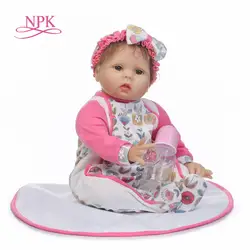 NPK Стильный 22 дюймов реального Lifelike Reborn мягкой тканью тела новорожденного девочка-принцесса куклы детский день рождения подарки на