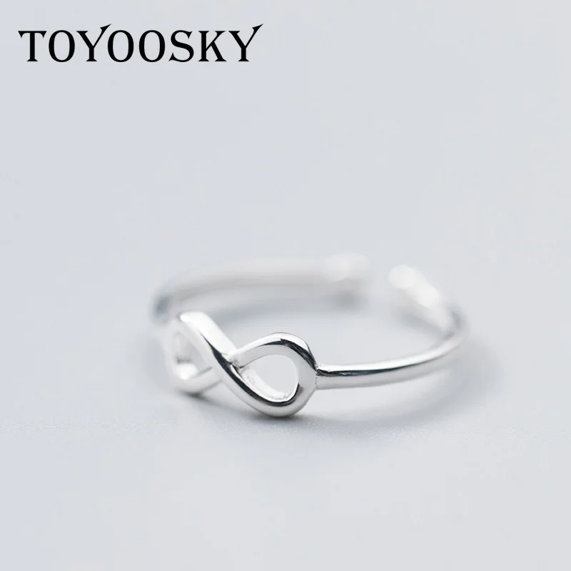 

Fashion 925 Sterling Silver Ring Simple Style Personality 8 Word Ring Temperament Opening Ring Jewelry for Women Girls