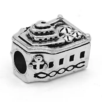 

Free shipping 1PC European Silver Cruise Bead Charm Fits Pandora Charm Bracelets & Necklace diy Jewelry for Women