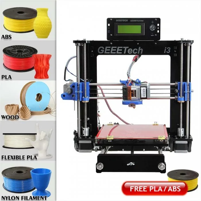 WER Акриловые Reprap Prusa I3 Pro B 3D DIY Принтер Печать Комплект для Печати 5 Материалов 3