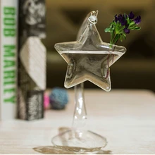 1 шт. пентаграмма прозрачная стеклянная ваза Бар Висячие емкости для гидропоники растения мох бутылка украшения для домашней обстановки апельсиновый сок 2041