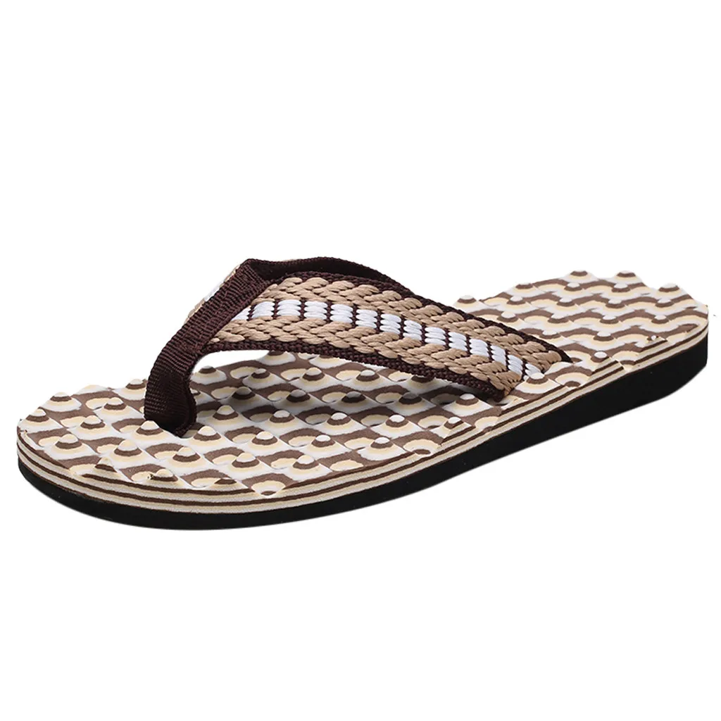 

2019 Summer Beach Flip Flops Mens Slippers Outdoor New Arrival Fashion Casual Shoes Men Slippers Indoor Black Brown Shoes flat