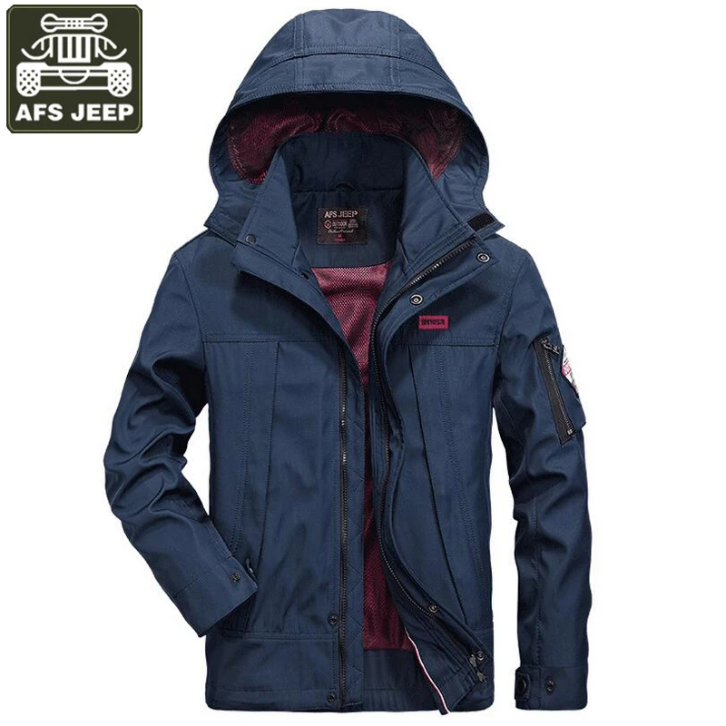 AFS JEEP куртка мужская однотонная модная армейская военная куртка пальто для мужчин Jaqueta Masculino ветровки размера плюс M-4XL мужская куртка