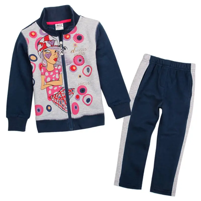 nova kids 2016 sports causal style gilr autumn winter clothes sets prited fashion girl and patten