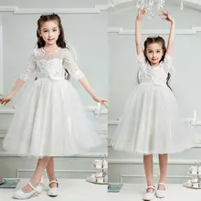 IMCUTE Girl's Pageant Wedding Party Formal Dresses Princess Lace Tulle Ball Gown Kids Children White Dress IMCUTE Girl's Pageant Wedding Party Formal Dresses Princess Lace Tulle Ball Gown Kids Children White Dress