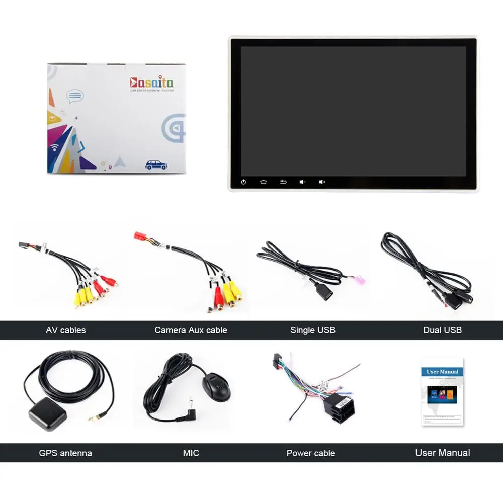 Discount 10.2" Universal 1 Din Android 9.0 Car Radio GPS Adjustable IPS Touch Screen Car Stereo Navigation Headunit for Toyota Nissan 5