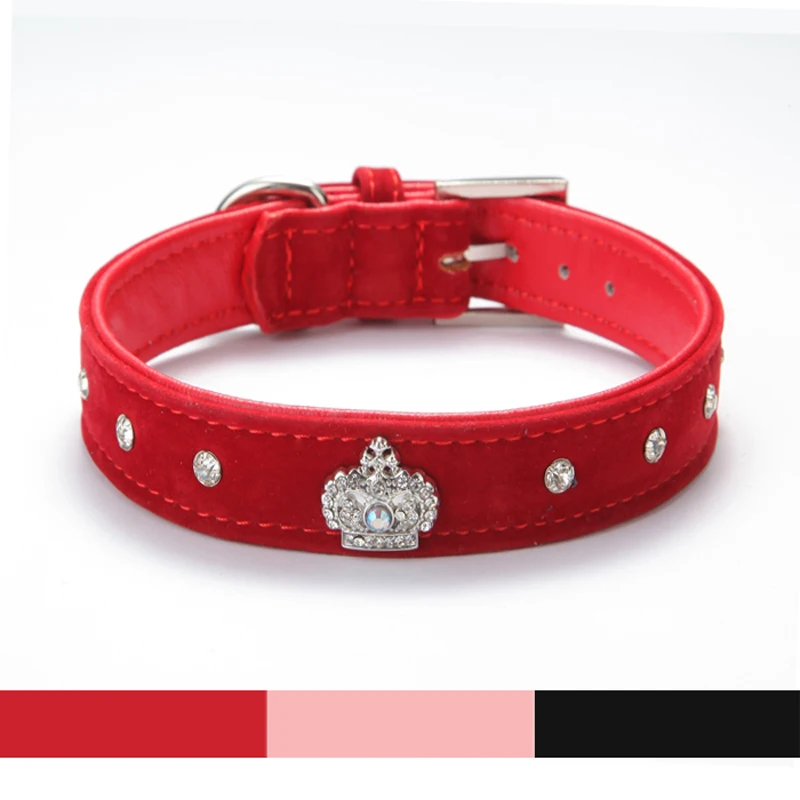 red velvet dog collar