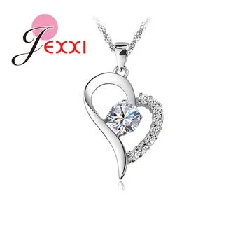 

Bulk Collections Pendant Necklace Set 925 Sterling Silver Cubic Zircon Heart Pendant Necklace Lady Jewellery Accessories