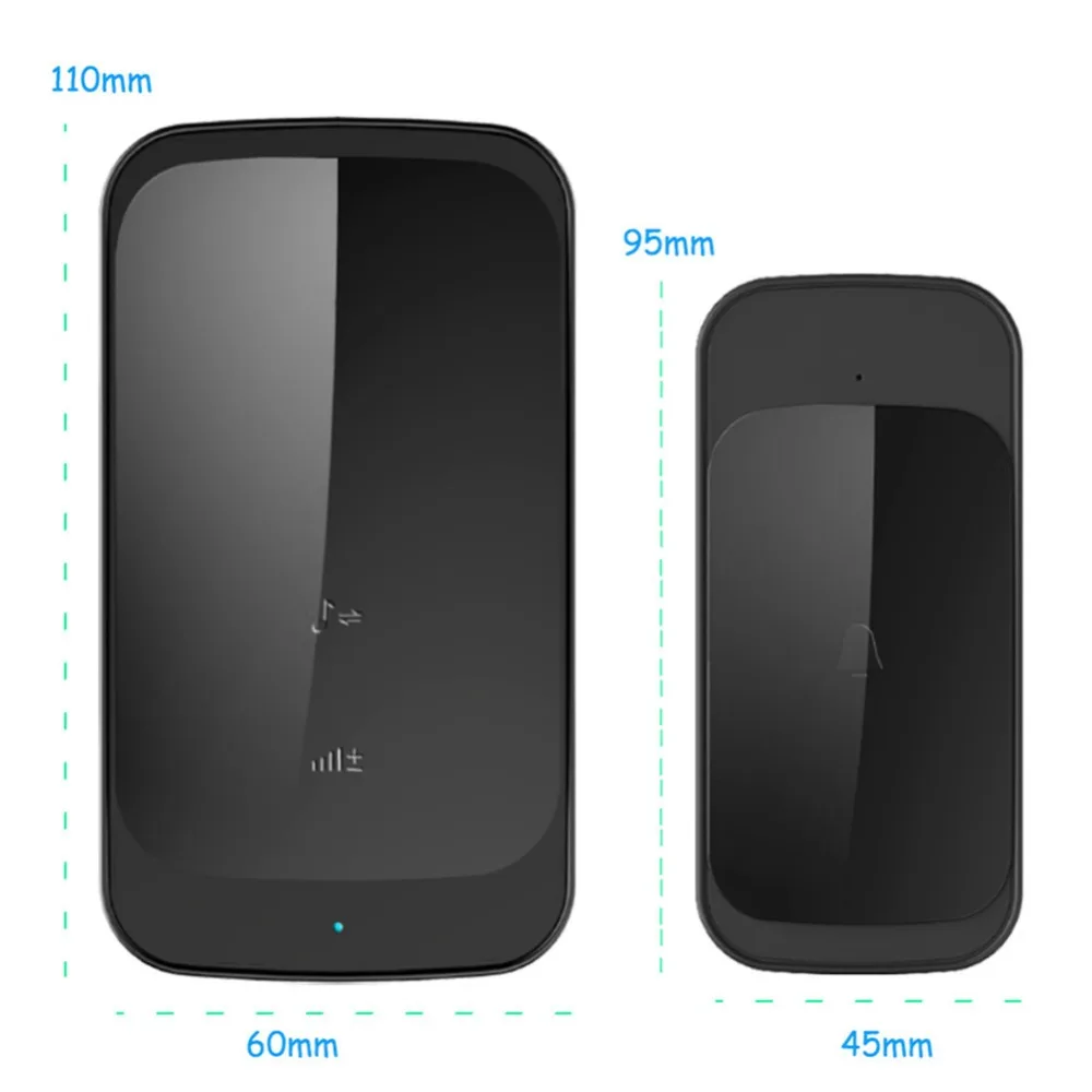 Touch Waterproof Wireless Doorbell 280M Range Smart Home Door Bell 58 Chime Ring Battery 1 2 Button AC 1 2 Receiver 110v 220V 240V 7