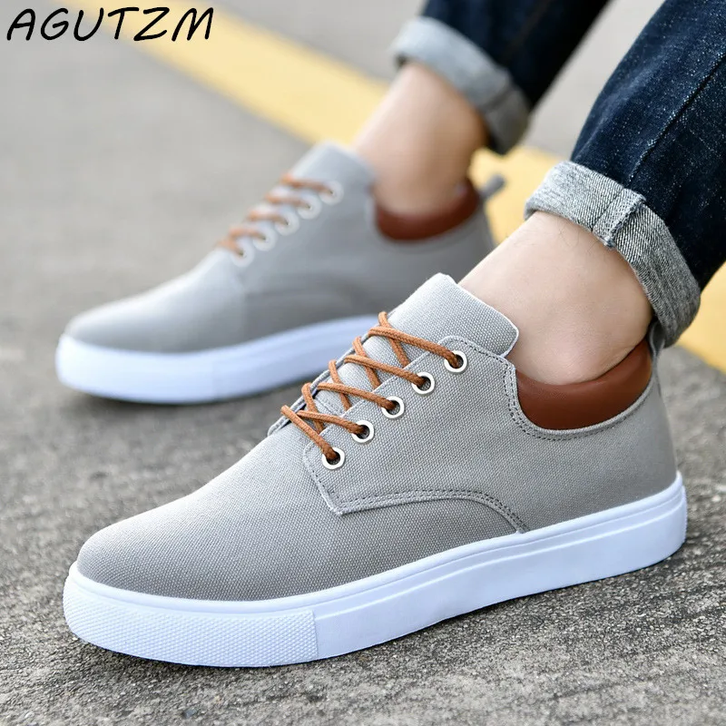 

AGUTZM New Arrival Spring Summer Comfortable Casual Shoes Mens Canvas Shoes For Men Lace-Up Brand Fashion Flat Loafers Shoe