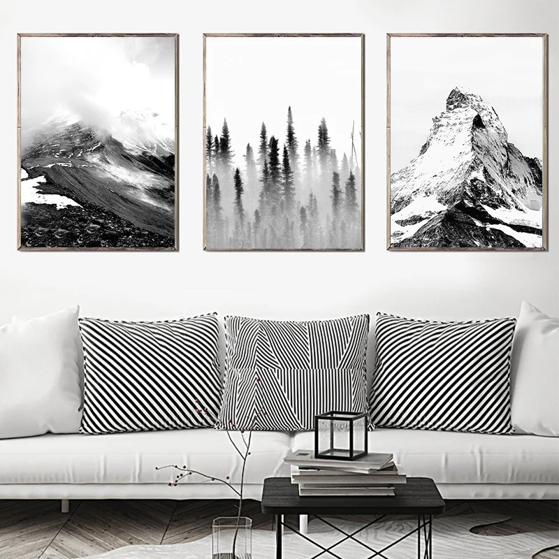 Foggy Lake With Stag Canvas Print Wall Art