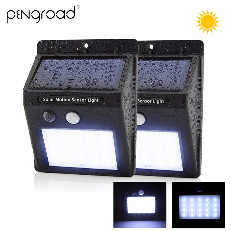 

Solar Power Rechargeable LED Light 20/30 Leds Outdoor Solar Motion Sensor Wall Light Garden Yard Waterproof LED Lamp 2PCS SL025