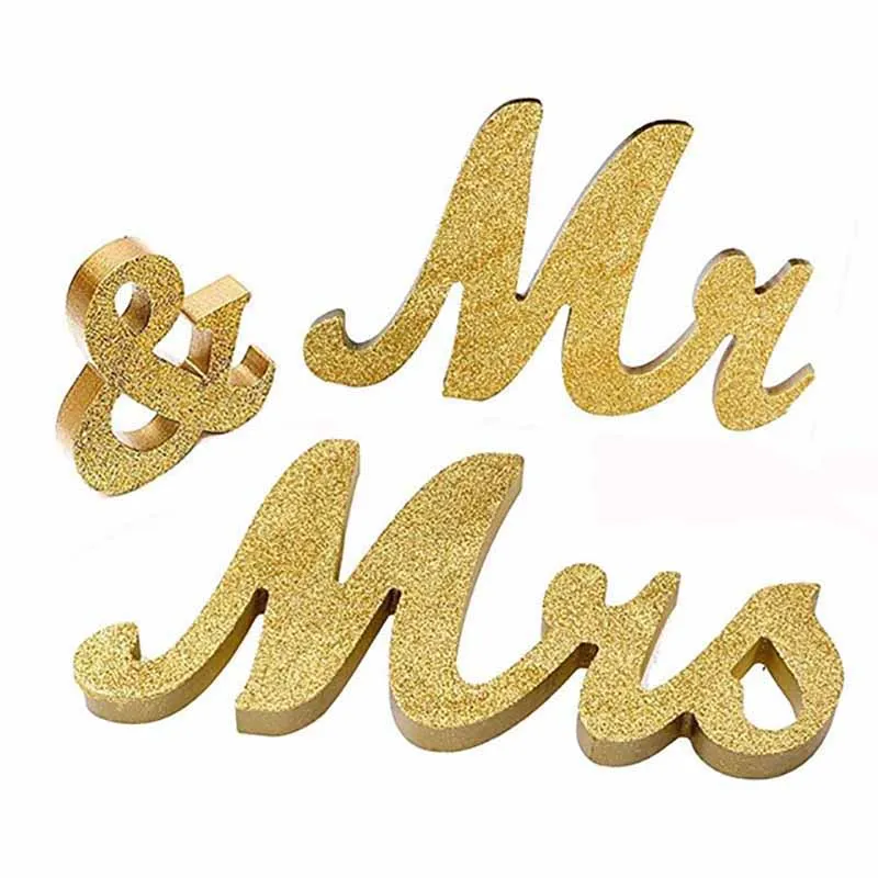 

Glitter Mr Mrs Sign Table Runner Napkin Ring Wedding Engagement bridal shower bachelorette party Table Centerpiece decoration