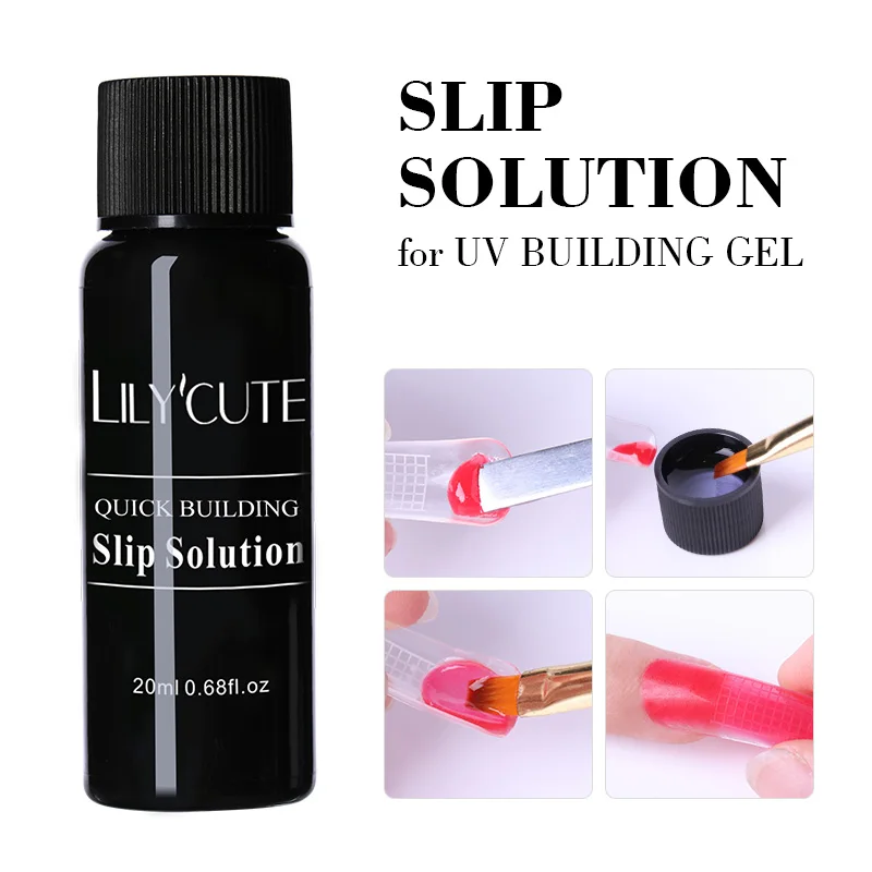 

LILYCUTE 20ml Nail Slip Solution for Poly Extension Gel Acrylic UV Builder Extended Crystal Gel Soak Off UV Gel Varnish Manicure