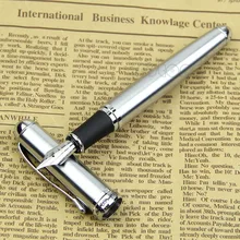 Free Shipping Jinhao X750 Silver Stainless Steel Medium 18KGP Nib Fountain Pen jinhao red and golden dragon and phoenix 18kgp fine nib fountain pen