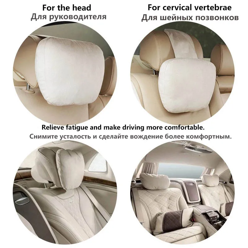 Top Quality Car Headrest Neck Support Seat / Maybach Design S Class Soft Universal Adjustable Car Neck Pillow Waist pillow