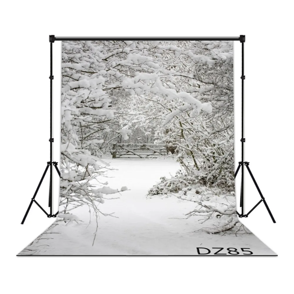 

LB Polyester & Vinyl Beautiful Winter Snow Covered Forest Studio Backdrop Photography Photo Props Photographic Background Decor