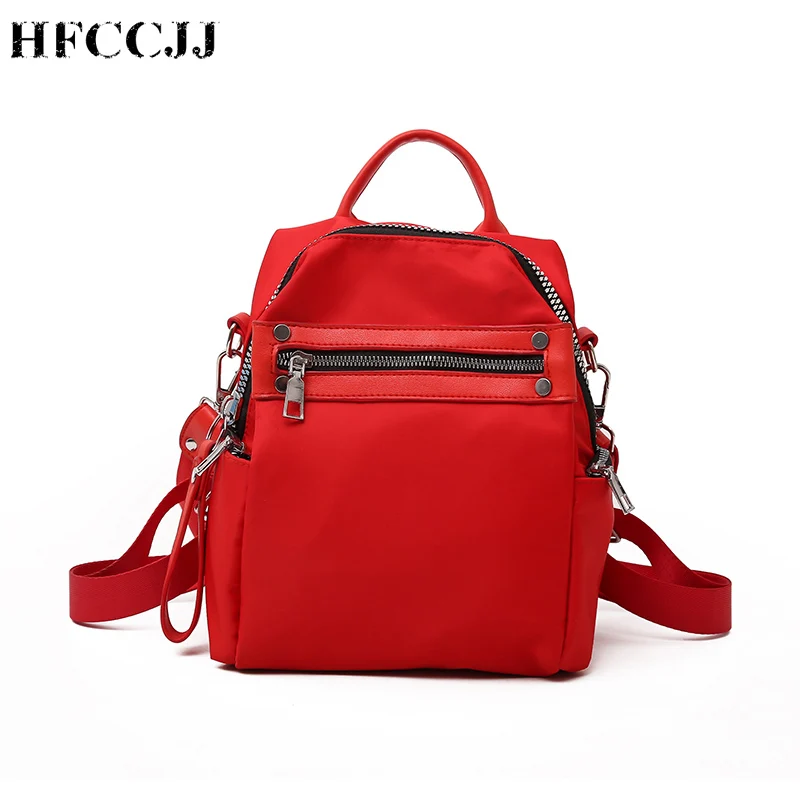 

NEW Fashion High Quality Solid Women Backpack Nylon Red Backpacks for Teenage Girls Female School Shoulder Bags Bagpack Mochila
