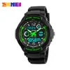 SKMEI Brand 50m Waterproof Children's Watches LED Multifunction Dual Time Quartz Digital Kids Wrist Watches Children Dress Watch 6