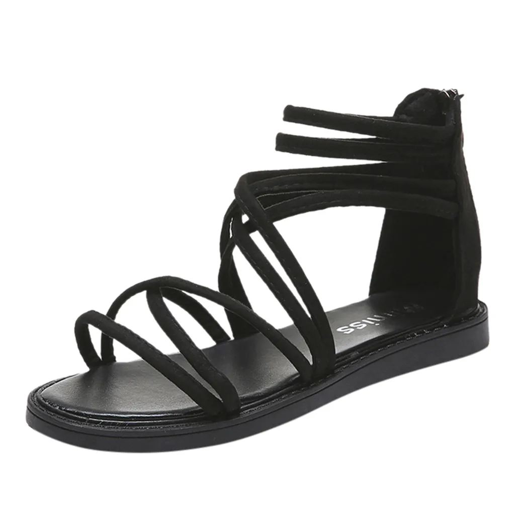 

SAGACE Women Sandals Breathable Mesh Set Foot Lightweight Shoes Flat with Zip Peep Toe Sandals Zapatos De Mujer Footwear 2019
