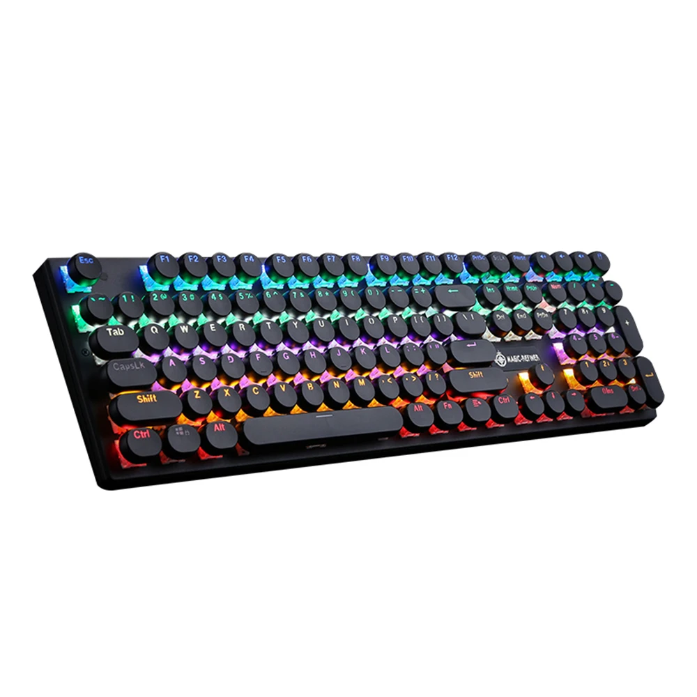 

Magic Refiner MK5 Mechanical Keyboard Mouse Set Wired Vintage Round Keycap RGB Backlight Gaming Keyboard For PC